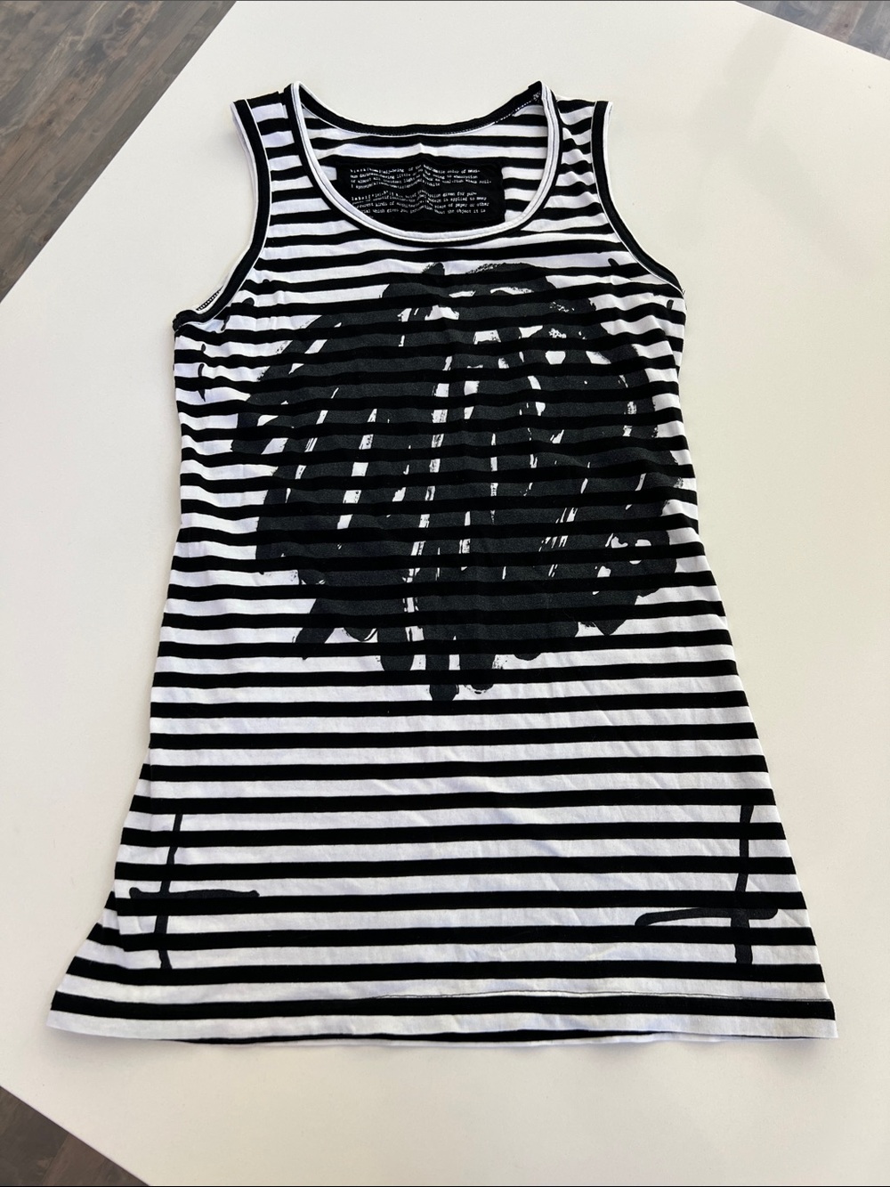 Rundholz Black Label german black and white striped abstract graphic print tank